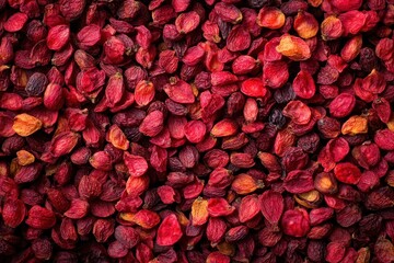 Closeup of Dried Barberries: A Healthy Organic Sweet Red Fruit with Asian Heritage