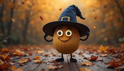 Dancing Pilgrim Hat with Googly Eyes – Funny Thanksgiving Clipart | A quirky and animated Pilgrim hat with googly eyes dancing happily, perfect for kid-friendly Thanksgiving materials, stickers,