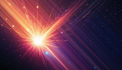 Fototapeta premium Dramatic cosmic explosion event deep space digital artwork abstract environment dynamic viewpoint energy concept for seo impact