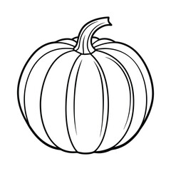Beautiful pumpkin silhouette vector line art illustration Design
