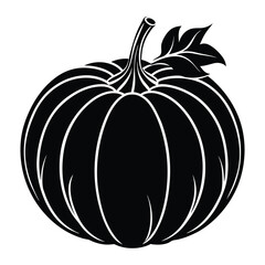 Beautiful pumpkin silhouette vector line art illustration Design
