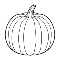 Beautiful pumpkin silhouette vector line art illustration Design
