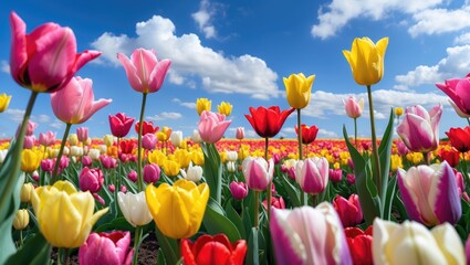 Wide-angle field showcasing diverse types and hues