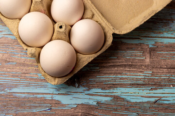 White eggs in a carton