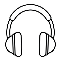 Minimal Headphones Icon Vector line art Audio Equipment Sketch