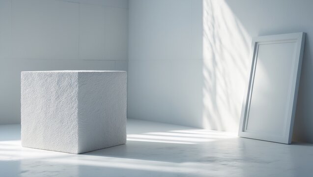 Mockup of a photo frame. Authentic still life. Interior design. Empty picture mockup. Creative poster