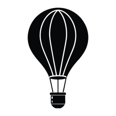 A lightbulb floating like a hot air balloon on white background.