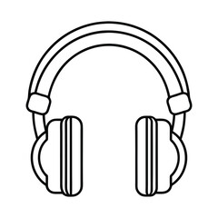 Beautiful Headphone silhouette vector Line art illustration Design