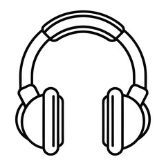Beautiful Headphones vector Line art Illustration
