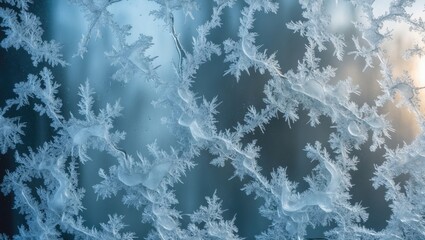 Ice formations on a window pane