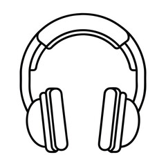 Beautiful Headphones vector Line art Illustration