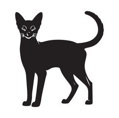 Abyssinian Cat Silhouette Vector Graphics, Cat vector Illustration, Pet.