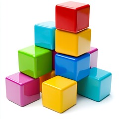 Obraz premium Colorful building blocks in a pyramid shape (1)