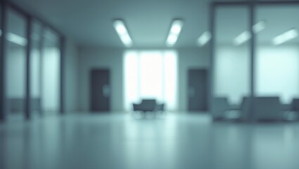 Obraz premium Blurred background showcasing a door in a gray-toned hotel lobby