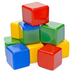 Colorful building blocks arranged in a pyramid shape