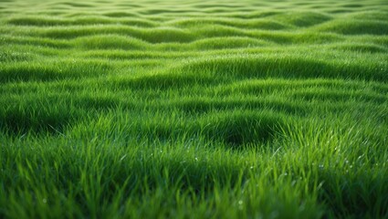 Stunning grass texture on a vibrant green lawn, field, or grassplot in nature.