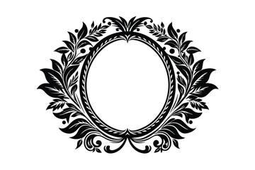 vintage frame with laurel wreath