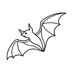 Beautiful Vector Bat Symbol Simple Halloween Animal Icon Outline Illustration