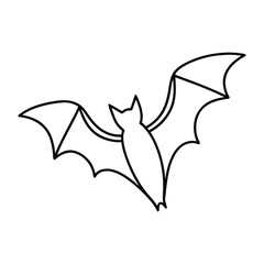 Beautiful Vector Bat Symbol Simple Halloween Animal Icon Outline Illustration
