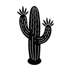 A cactus turning into a hand on white background.