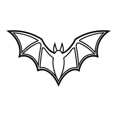 Beautiful Vector Bat Symbol Simple Halloween Animal Icon Outline Illustration