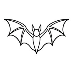 Naklejka premium Beautiful Flying Bat Line Art Minimalist Outline Illustration