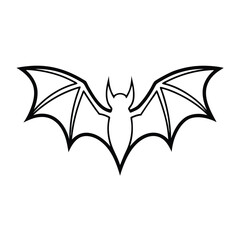 Beautiful Flying Bat Line Art Minimalist Outline Illustration