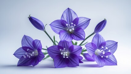 Isolated bunch of bluebell flowers on white