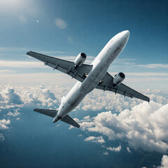 airplane in the clouds