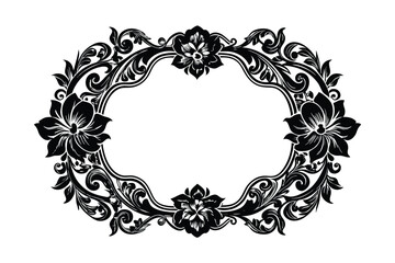 vintage frame with floral ornament