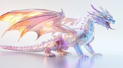 Fototapeta premium Crystal Dragon in Stunning Hyper-Realistic Detail