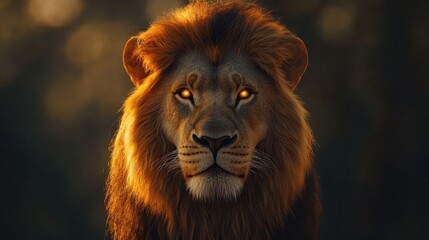 Fototapeta premium Majestic Lion with Cosmic Galaxy Mane