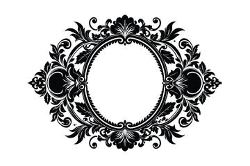 vintage frame engraving vector