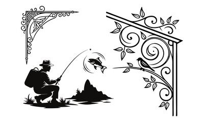 Ornate floral frame featuring an abstract design