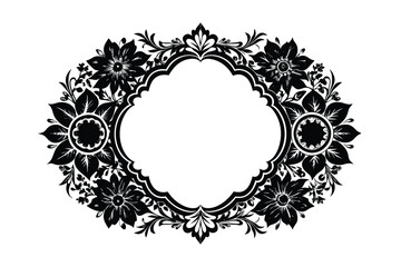 vintage frame with floral ornament