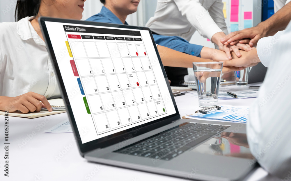Aufkleber Calendar on computer software application for brisk schedule planning for personal organizer and online business