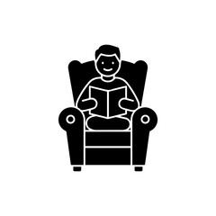 Dad in an Armchair with a Book Symbolizing Relaxed Moments with Father