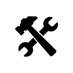 Pair of Crossed Tools, Such as a Hammer and Wrench, Representing Fatherhood and Work