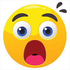 Fototapeta premium Exploding Head Emoji Vector with Shocked Expression, Cloud, and Spark Effects for Digital Stickers