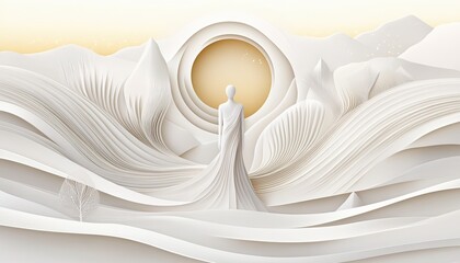 A calm and luminous horizontal illustration for Albinism Awareness Day