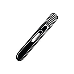 Single Black Marker Isolated on Transparent Background for Design