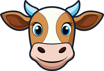 Fototapeta premium A cartoon Cow head vector