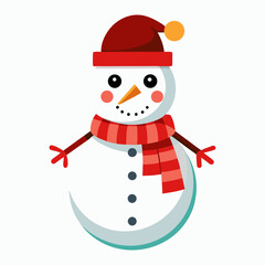 Christmas snowman clipart on white background 