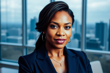 Confident African American Businesswoman in Office Setting