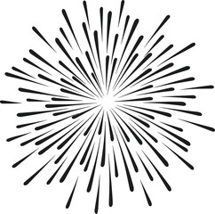 Vintage Firework Burst Silhouette Vector &ndash; Retro Radial Sunburst Element