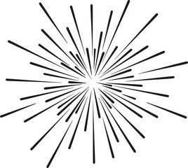 Obraz premium Radiating Burst Silhouette Vector - Retro Firework Sunburst Design Element