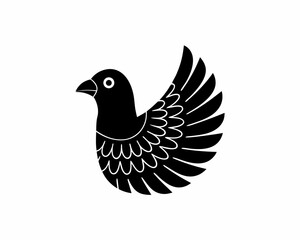   creative Silhouette dove Icon Vector Illustration
