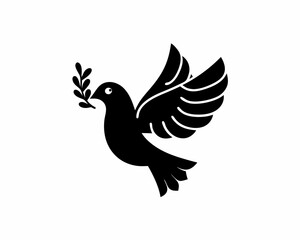   creative Silhouette dove Icon Vector Illustration
