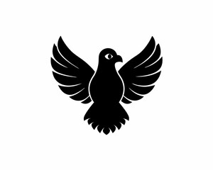 Obraz premium creative Silhouette dove Icon Vector Illustration 