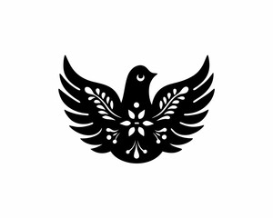   creative Silhouette dove Icon Vector Illustration
